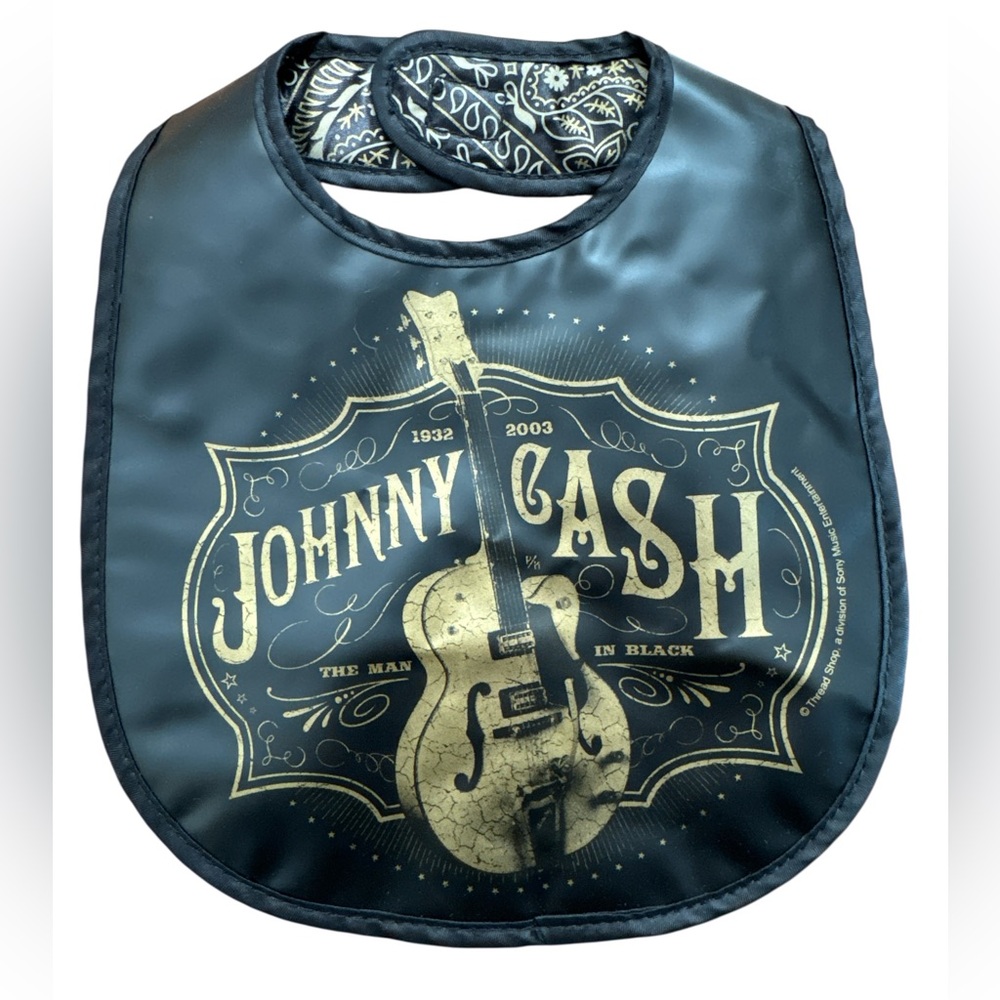 Johnny Cash‎ Baby Bib “The Man In Black” Thread Shop Unisex Boys/Girls Baby